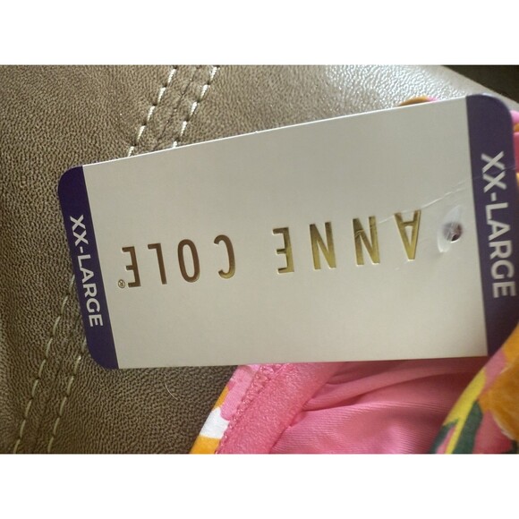 Anne Cole V-Wire Floral Bikini Top &  Convertible Bottom -Pink, Yellow, Green 2X - Picture 11 of 16